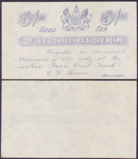 1899-1902 South Africa 5 Shillings (POW-Violet) Unc L001251